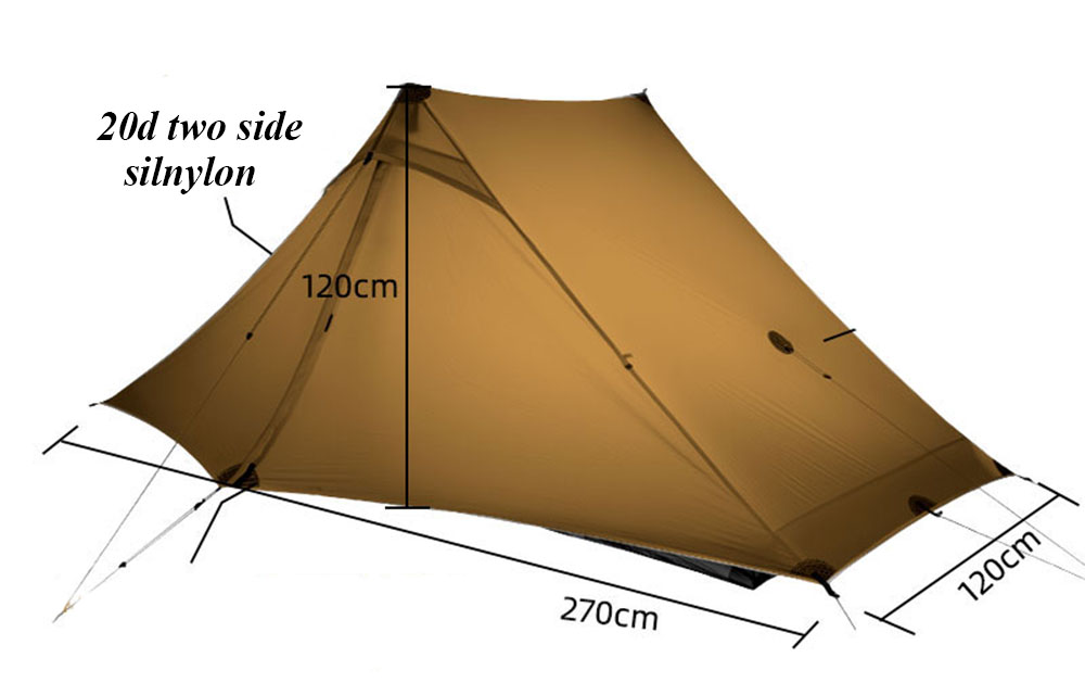 Cheap Goat Tents 3F Lanshan 2 Pro Just 915 Grams 2 Side 20D Silnylon LightWeight  2 Person No See Um 3 And 4 Season Backpacking Camping Tent Tents 